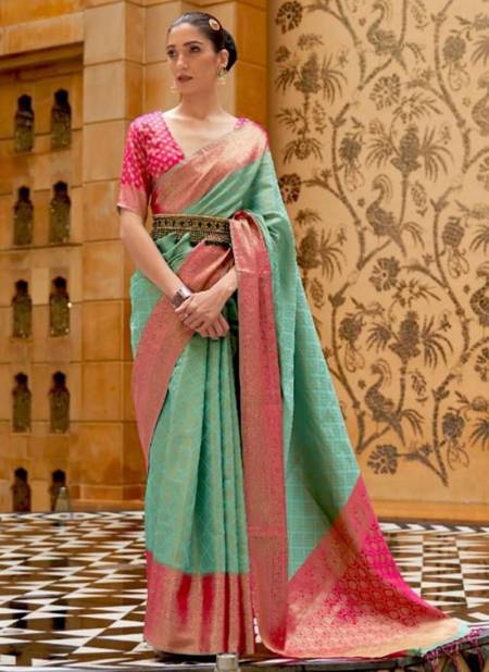 Sea Green And Pink Colour Kalaapi Silk Wholesale Designer Saree Catalog 199005