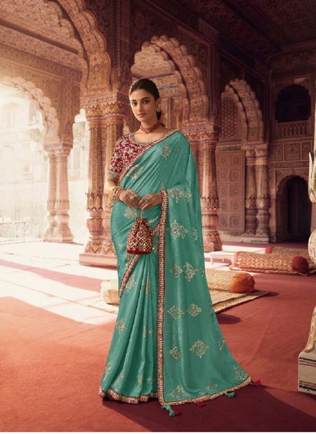 Sea Green Color Olvia By Sulakshmi Designer Saree Catalog 7806 Catalog