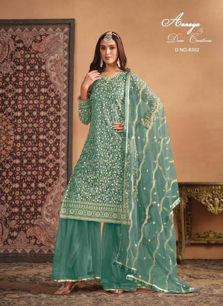 Sea Green Colour Aanaya Vol 183 By Twisha Designer Wear Sharara Suit Wholesale Shop In Surat 8302