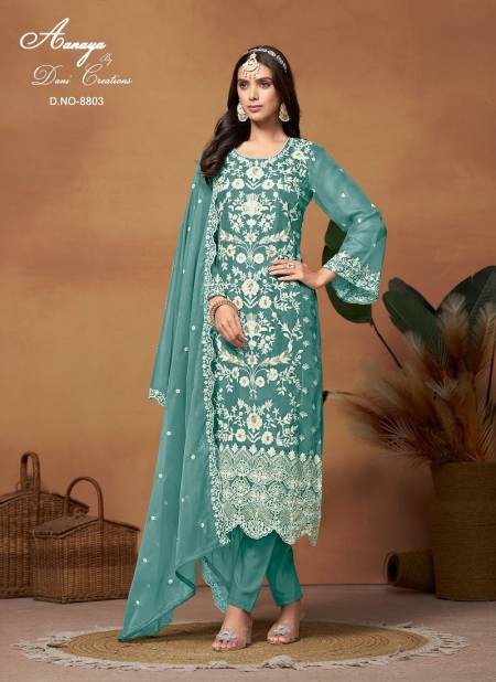 Sea Green Colour Aanaya Vol 188 By Twisha By Twisha Designer Soft Organza Wedding Wholesale Salwar Suit Manufacturers 8803
