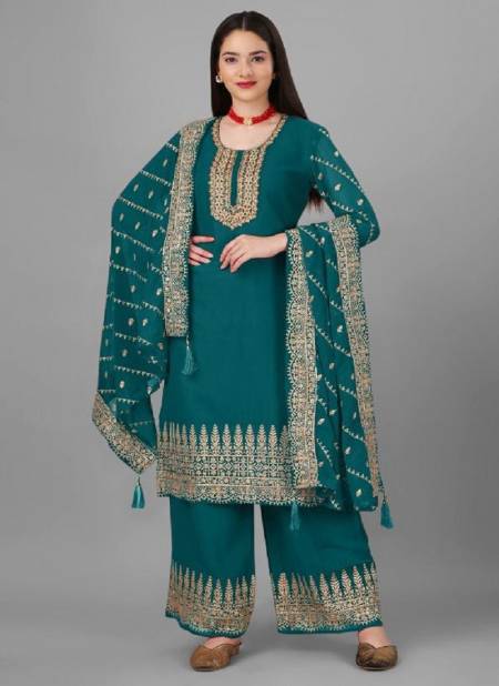 Sea Green Colour Aarti By Biva Georgette Suits Catalog 30007