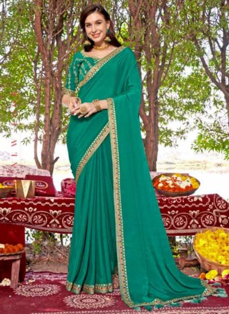 Sea Green Colour Aarushi Vol 2 Right Women Fancy Wear Wholesale Designer Sarees Catalog 81255