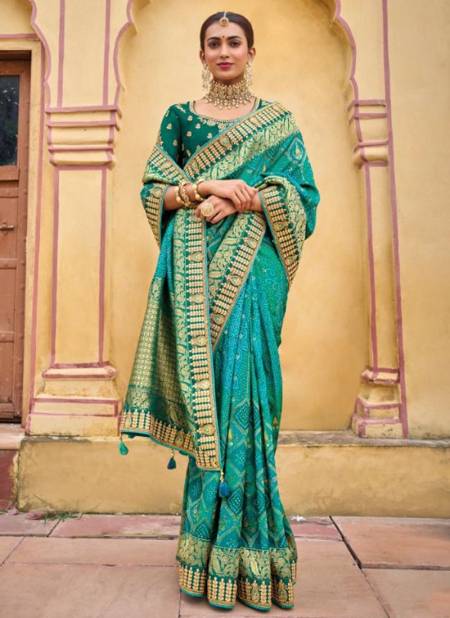 Sea Green Colour Anaara Festive Wear Wholesale Saree Collection 5505