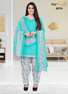 Sea Green Colour Anamika Cotton Dress Material Catalog 4074