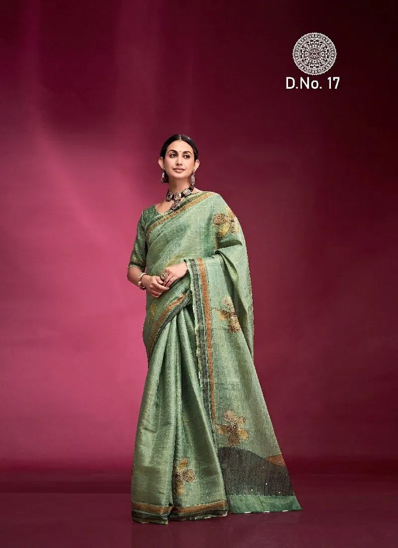 Sea Green Colour Dazzling By Kala Jamun Pure Tusser Wedding Wear Saree Wholesale In India 17