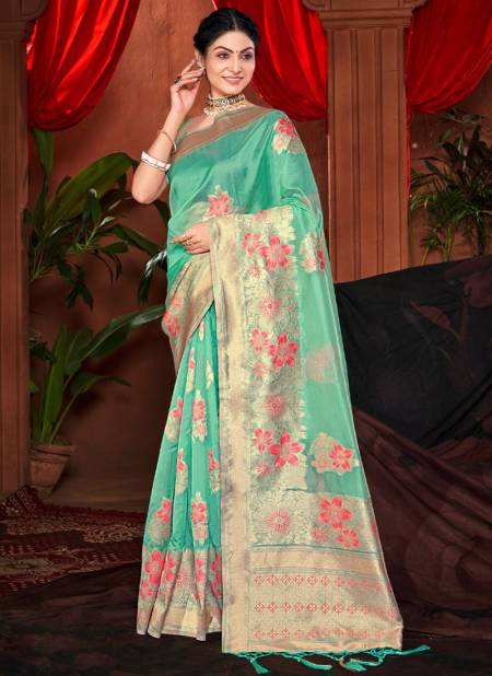 Sea Green Colour Deepkala Designer Wholesale Silk Sarees Catalog 3290