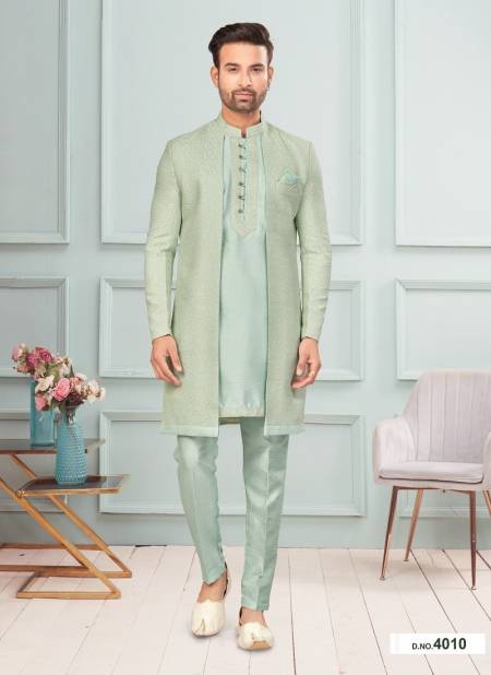 Sea Green Colour GS Fashion Function Wear Mens Designer Indo Western Exporters In India 4010