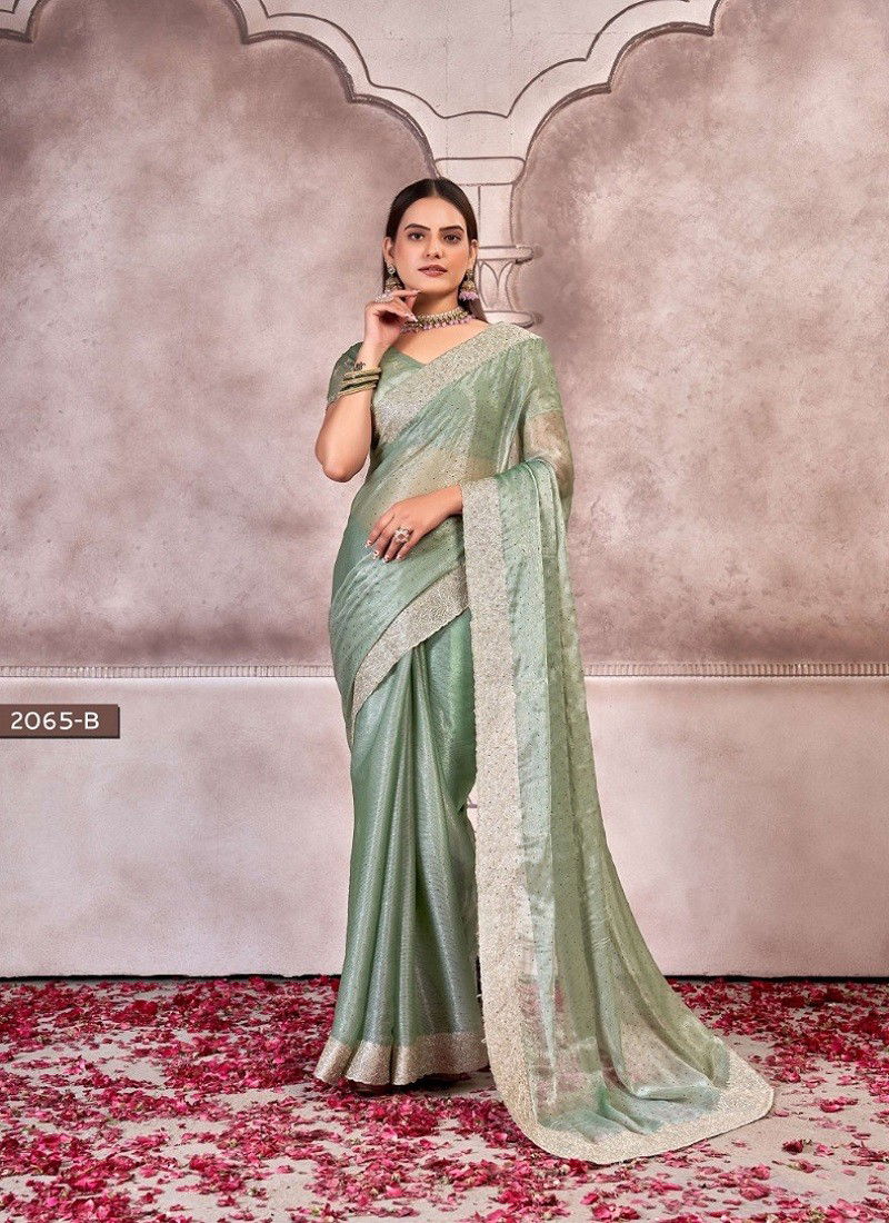 Sea Green Colour Jayshree 2065 A To D Sitara Chiffon Designer Party Wear Saree Wholesale Shop In Surat 2065-B