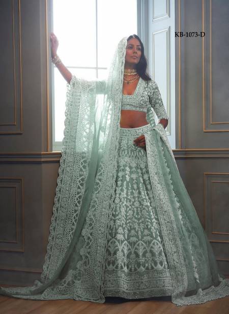 Sea Green Colour KB 1073 A To D Party Wear Heavy butterfly Net Bridal Lehenga Choli Orders In India KB 1073 D
