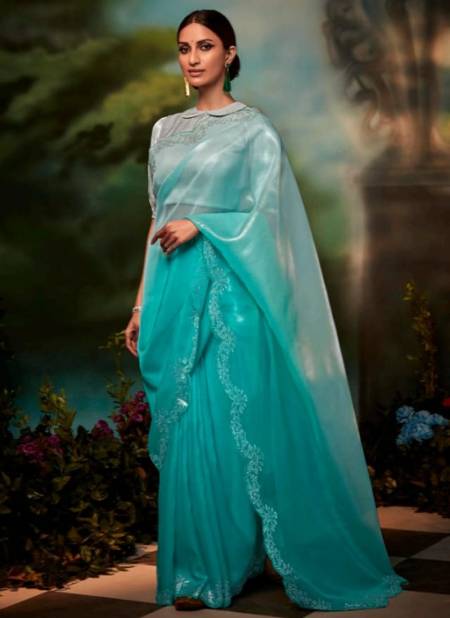 Sea Green Colour Kajal Vol 12 Fancy Wear Wholesale Designer Sarees 5245