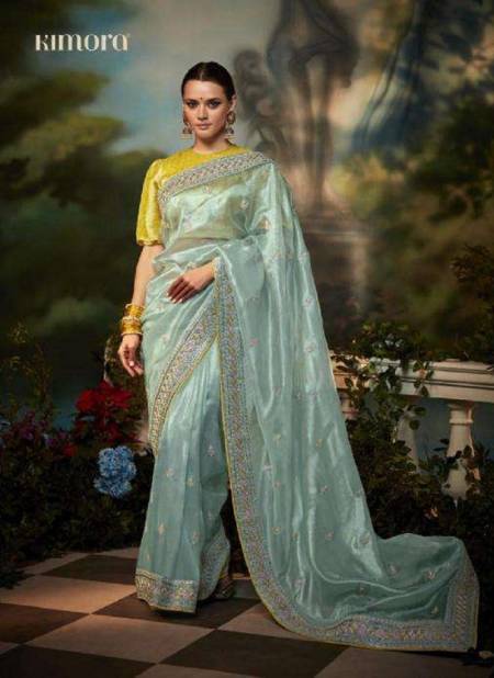 Sea Green Colour Kajal Vol 2 By Kimora Fancy Wedding Designer Saree Catalog KS 5250