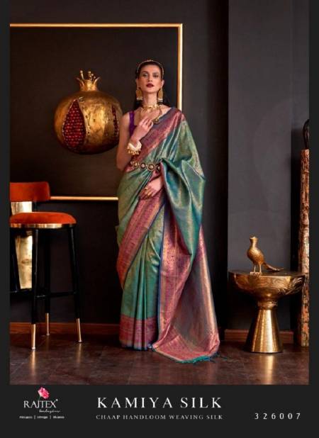 Sea Green Colour Kamiya Silk By Rajtex Silk Designer Saree Catalog 326007