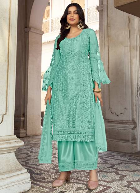 Sea Green Colour Khwaab By Fk Fashion Wedding Wear Salwar Suits Catalog 1012 H