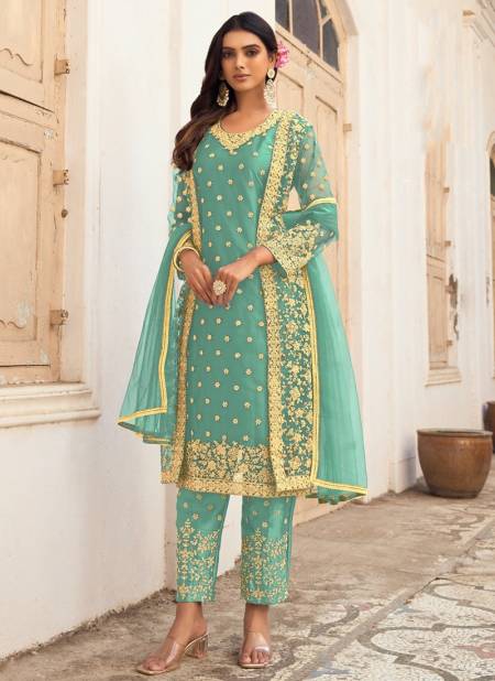 Sea Green Colour Khwaab FK Fashion Festive Wear Wholesale Designer Salwar Suits Catalog 1013 C