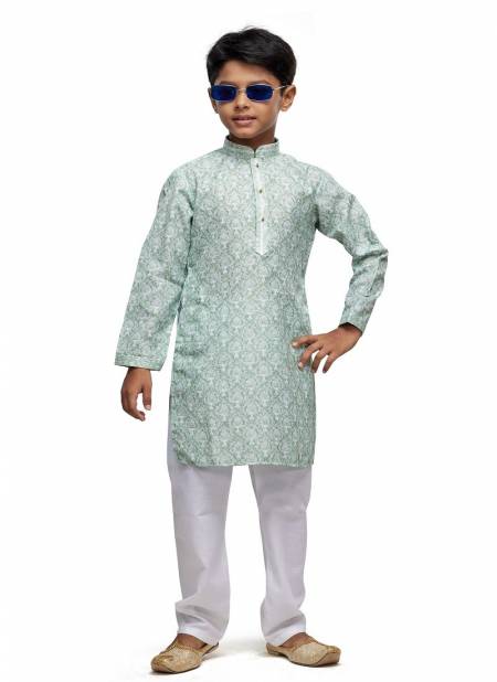 Sea Green Colour Kids Occasion Wear Designer Kurta Pajama Wholesale Shop In Surat 532