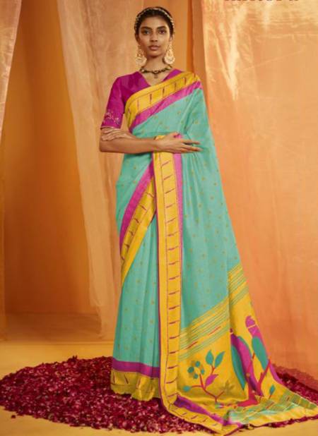 Sea Green Colour Meera Paithani Hits Wholesale Ethnic Wear Designer Saree Catalog 16040 D