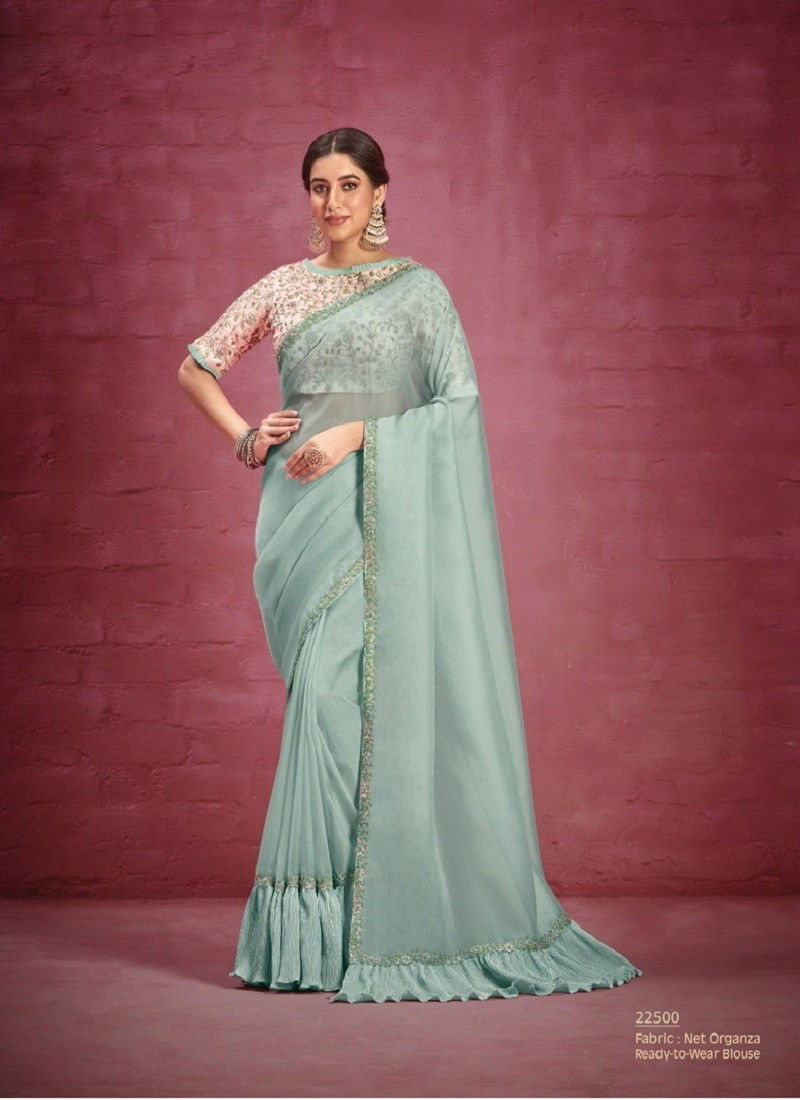 Sea Green Colour Nurvi By Mahotsa Occasion Designer Saree Wholesale Market In Surat 22500