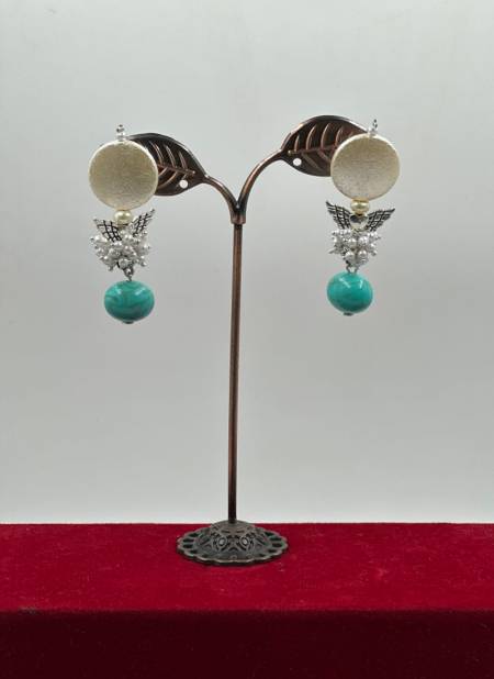 Sea Green Colour Party Wear 851 to 865 Earrings Catalog 865