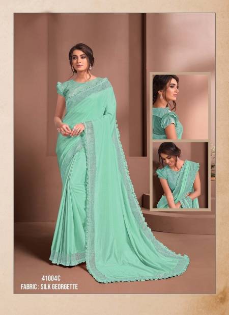 Sea Green Colour Raissa By Mahotsav Designer Saree 41004 C