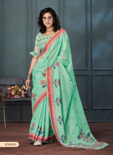 Sea Green Colour Rolex By Rajpath Handloom Linen Daily Wear Saree Orders In India 630001