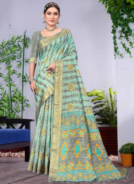 Sea Green Colour Sahoo Silk Vol 2 Printed Wholesale Silk Sarees 208
