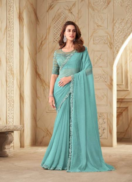 Sea Green Colour Salsa Style 2nd Edition By TFH Party Wear Sarees Catalog 7510