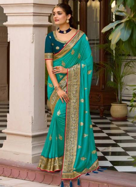 Sea Green Colour Samantha Wholesale Ethnic Wear Designer Saree Catalog 6406