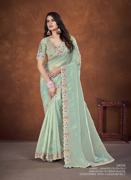 Sea Green Colour Shah Saki 24000 Mahotsav New Designer Wear Saree Suppliers in India 24006