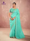 Sea Green Colour Shamika By Sirona Chiffon Designer Party Wear Sarees Orders In India 1004