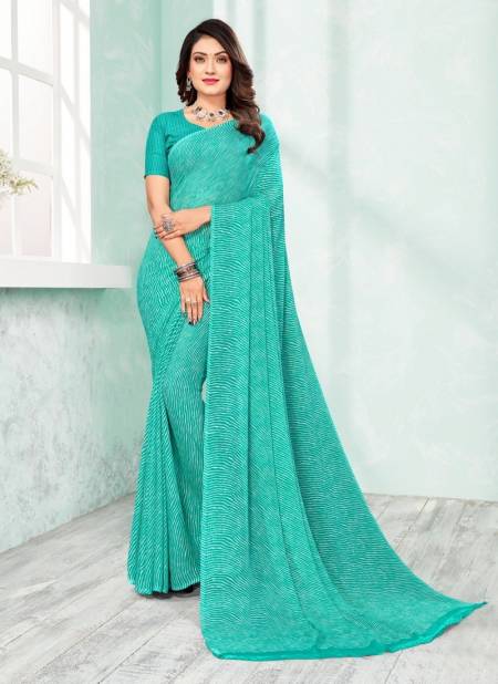 Sea Green Colour Star Chiffon Vol 110 By Ruchi Daily Wear Saree Catalog 24307 D