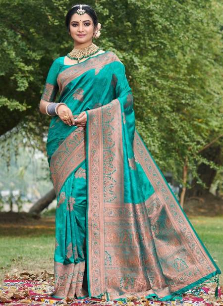 Sea Green Colour Sungrace Sangam Festive Wear Wholesale Silk Sarees Catalog 10015