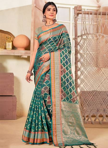 Sea Green Colour Surtaal Sangam Function Wear Wholesale Designer Sarees Catalog 1004
