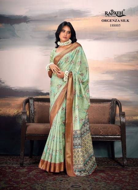 Sea Green Colour Swarnamala By Rajpath Cotton Silk Printed Saree Orders In India 188005