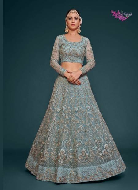 Sea Green Colour The Shimmers Vol 1 By Zeel 7901 To 7909 Series Designer Lehenga Choli Wholesale Online 7906