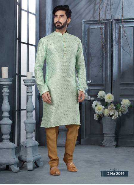 Sea Green Colour Vol 10 Function Wear Mens Kurta Pajama Exporters In India 2044