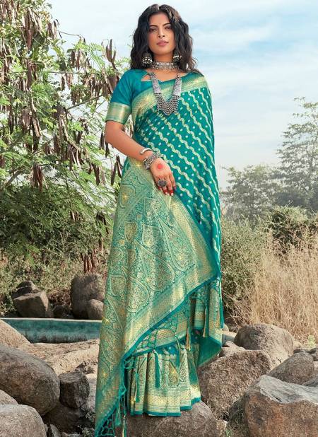 Sea Green Colour kanya Sangam Festive Wear Wholesale Banarasi Silk Sarees Catalog 1005