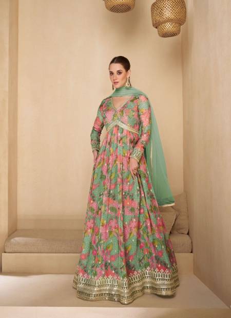 Sea Green Multi Colour Noori By Sayuri Georgette Designer Readymade Suits Suppliers In India 5506