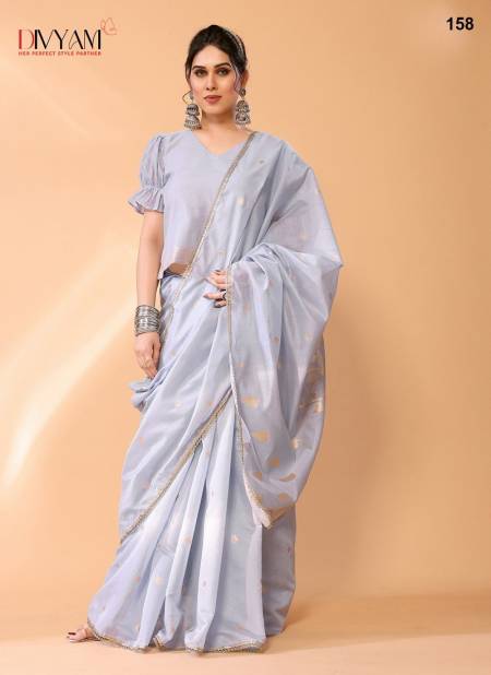 Silver Colour Priti By Divyam Chanderi Silk Designer Saree Wholesale Clothing Suppliers In India 158