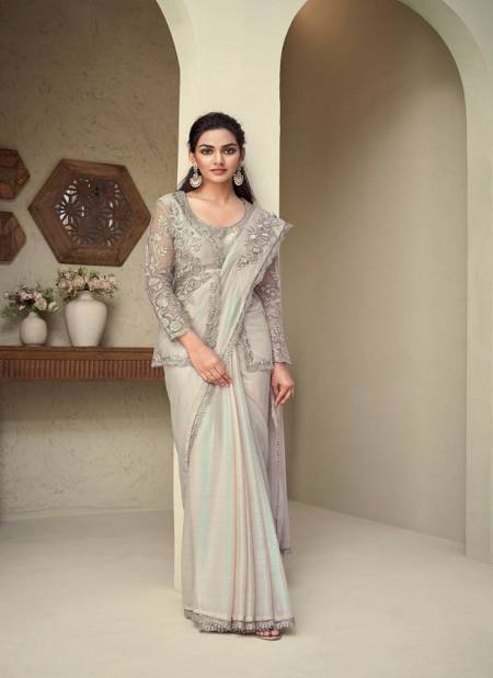 Silver Colour Silver Screen 28007 Hit By TFH Rainbow Shimmer Designer Wholesale Saree In India 28007-C