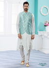 Sky And White Vol 15 Party Wear Mens Modi Jacket Kurta Pajama Online Wholesale 1258
