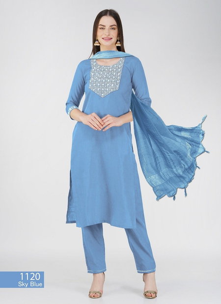 Aaradhna 1120 Cotton Blend Embroidery Kurti With Bottom Dupatta Wholesale Online
