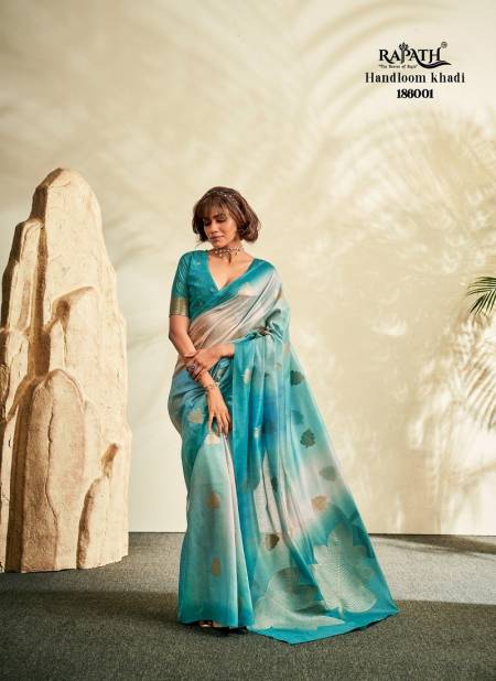 Sky Blue Colour Asopalav Silk By Rajpath Digital Printed Wedding Sarees Wholesale Market In Surat 186001