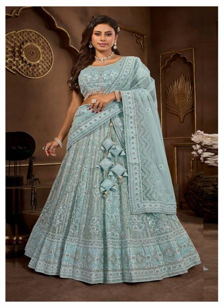 Sky Blue Colour Bridal Couture Vol 5 By Anantesh Lehenga Choli Wholesale In India 9017