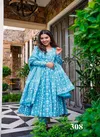 Sky Blue Colour Clora vol 3 By Lucaya Pure Muslin Printed Designer Kurti With Bottom Dupatta Wholesalers In India 308