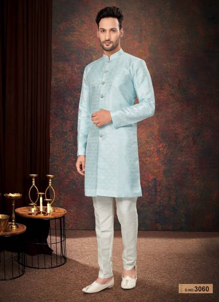 Sky Blue Colour GS Fashion Function Wear Mens Desginer Indo Western Wholesalers In Delhi 3060