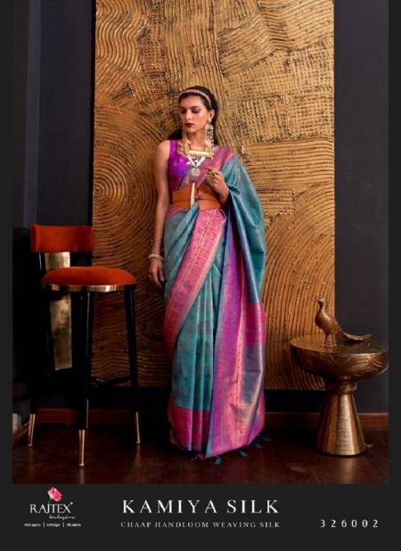 Sky Blue Colour Kamiya Silk By Rajtex Silk Designer Saree Catalog 326002