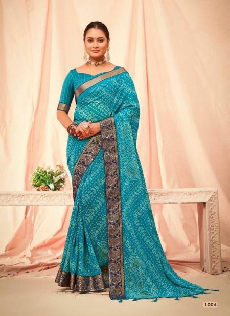 Sky Blue Colour Maharani By Mahamani Creation Mejar Georgette Saree Wholesale Online 1004