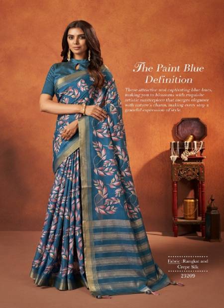 Sky Blue Colour Saachi By Mahotsav Crepe Silk Festive Wear Designer Saree Catalog 23209