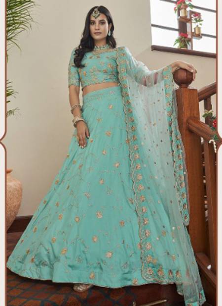 Sky Blue Colour Shrinagar Vol 7 Designer Wholesale Party Wear Lehenga Choli 4801