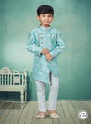 Sky Blue Kids Indo Western Sherwani Catalog 536